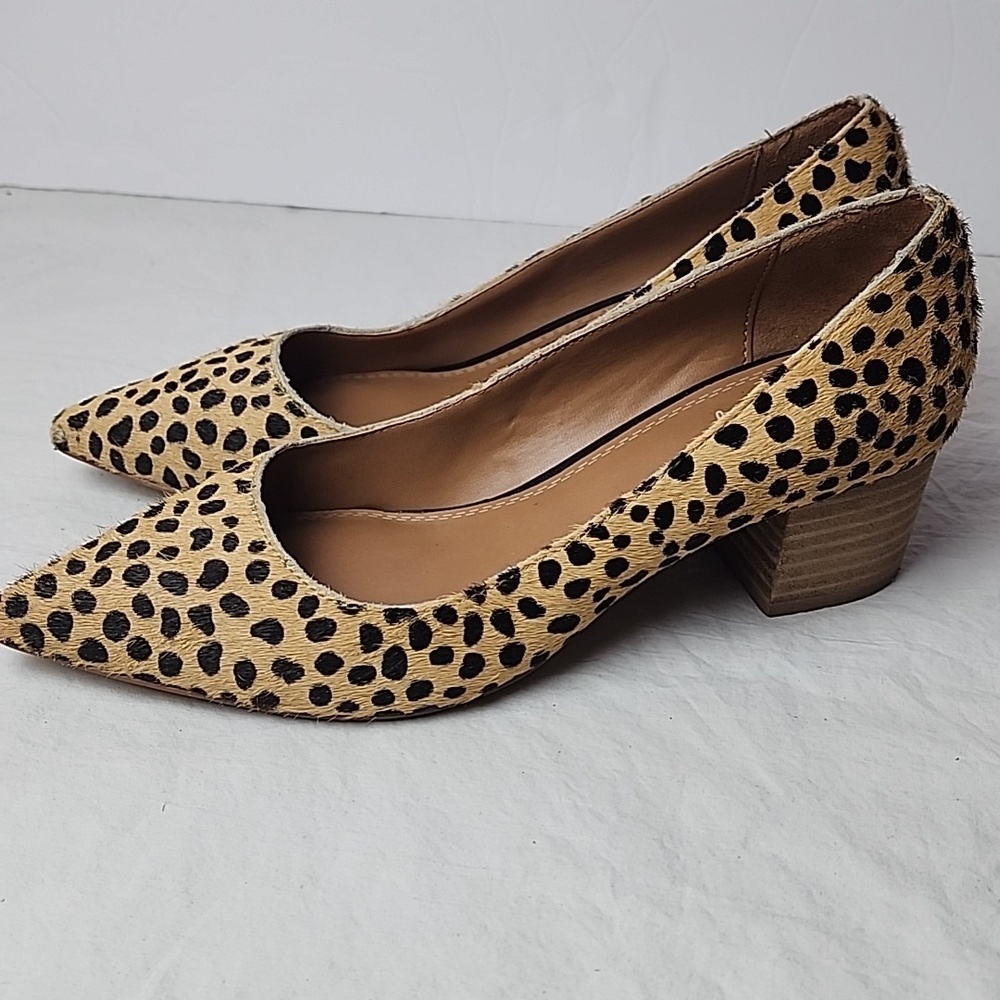 Crown Vintage Juryan Pump Leopard Print Leather Upper 2" Block Heel Size 6 - Picture 2 of 8